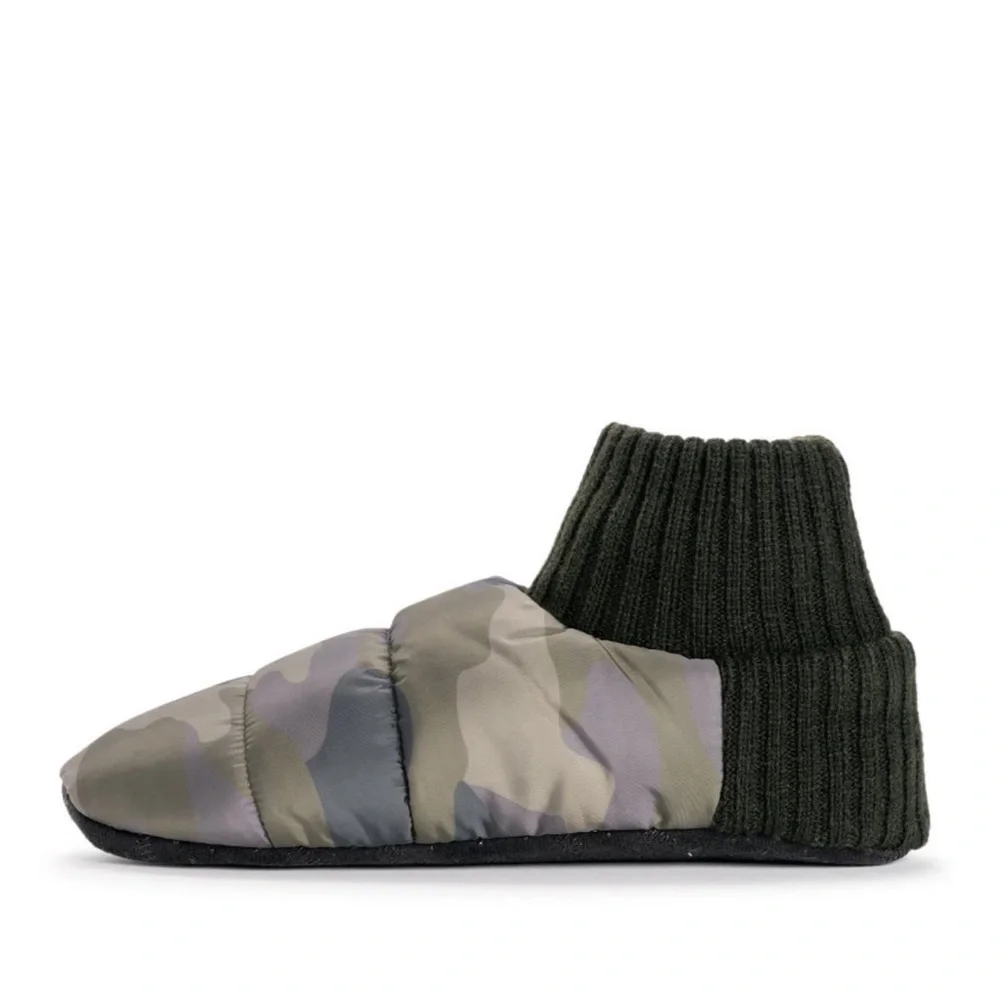 MUK LUKS Unisex Quilted Slipper Booties - Green, S/M (8-10) NWT